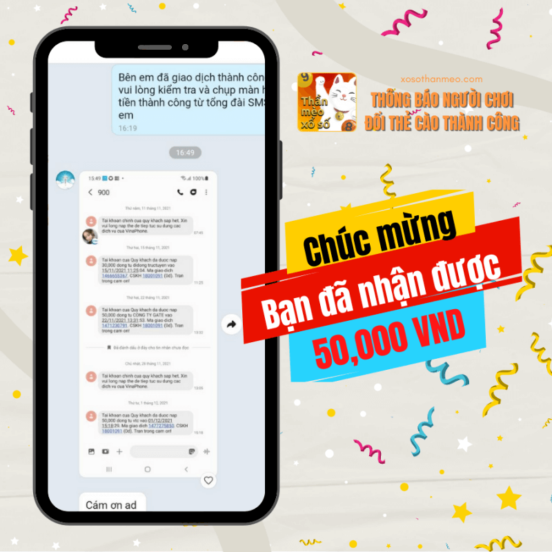 Cập nhật danh sách người chơi trúng thưởng tháng 11/2021