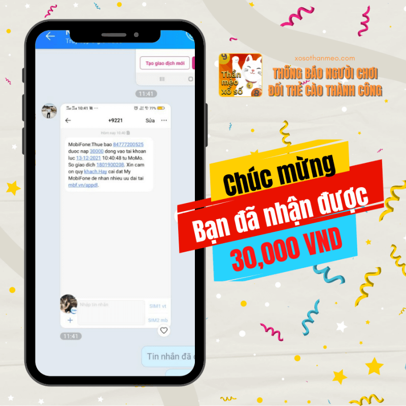 Danh sách khách hàng trúng thưởng thẻ cào điện thoại tháng 12