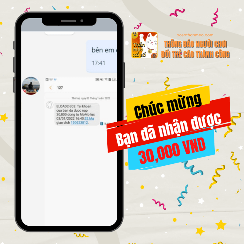 Chúc mừng người chơi trúng thưởng ngày 04/01