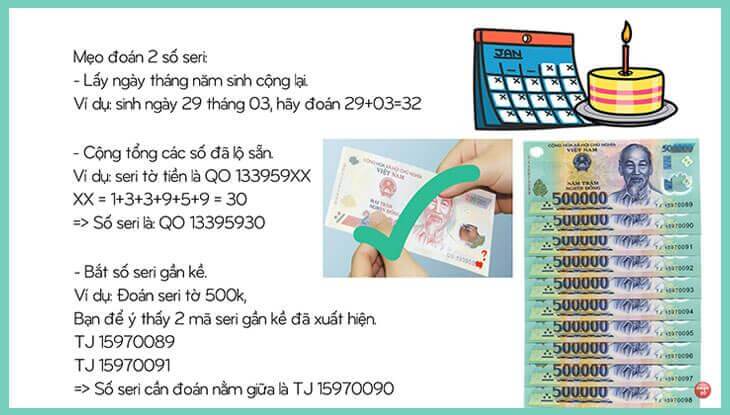 Cách tính, đoán số seri tiền mệnh giá 20k, 50k, 100k, 500k siêu chuẩn cho anh em chơi lô