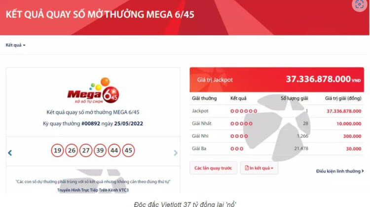 Sau 1 tháng độc đắc Vietlott lại về: Cú nổ 37 tỷ đồng