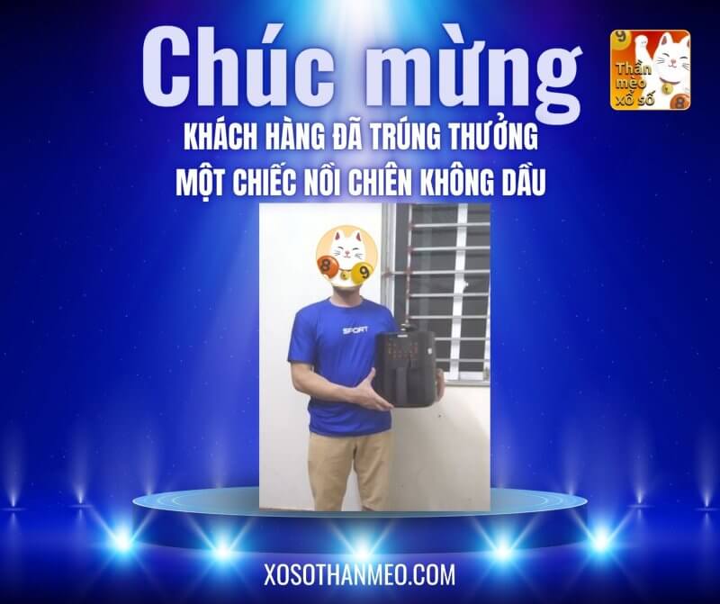 Chúc mừng người chơi đã trúng thưởng nồi chiên không dầu