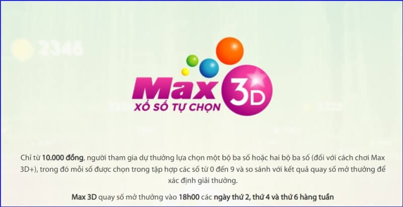 Xổ số tự chọn Max 3D: cách chơi và cơ cấu giải thưởng Vietlott