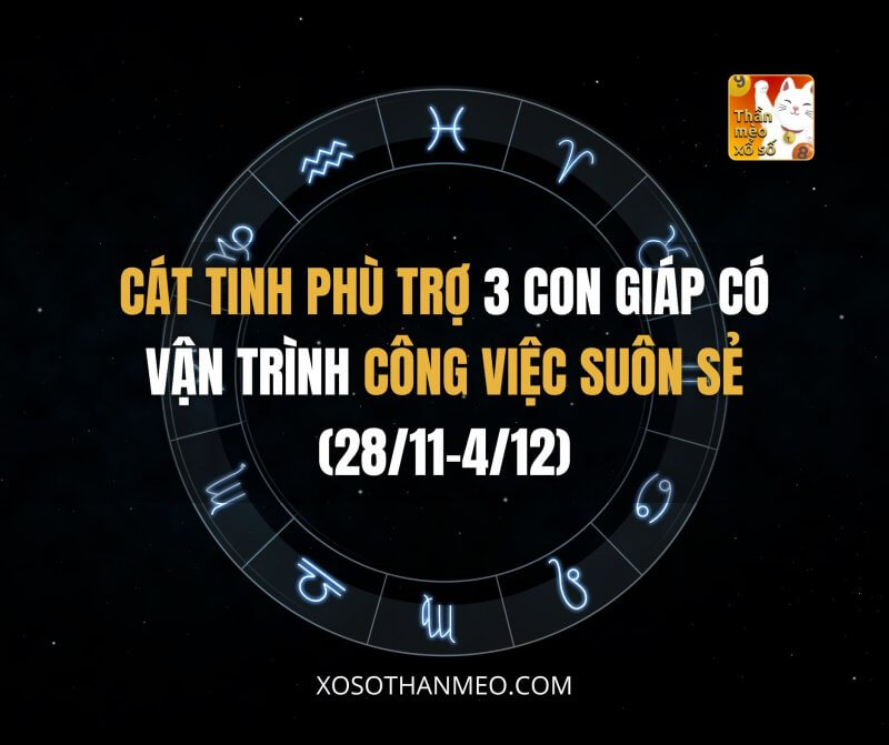 Cát tinh phù trợ 3 con giáp có vận trình công việc suôn sẻ (28/11-4/12)