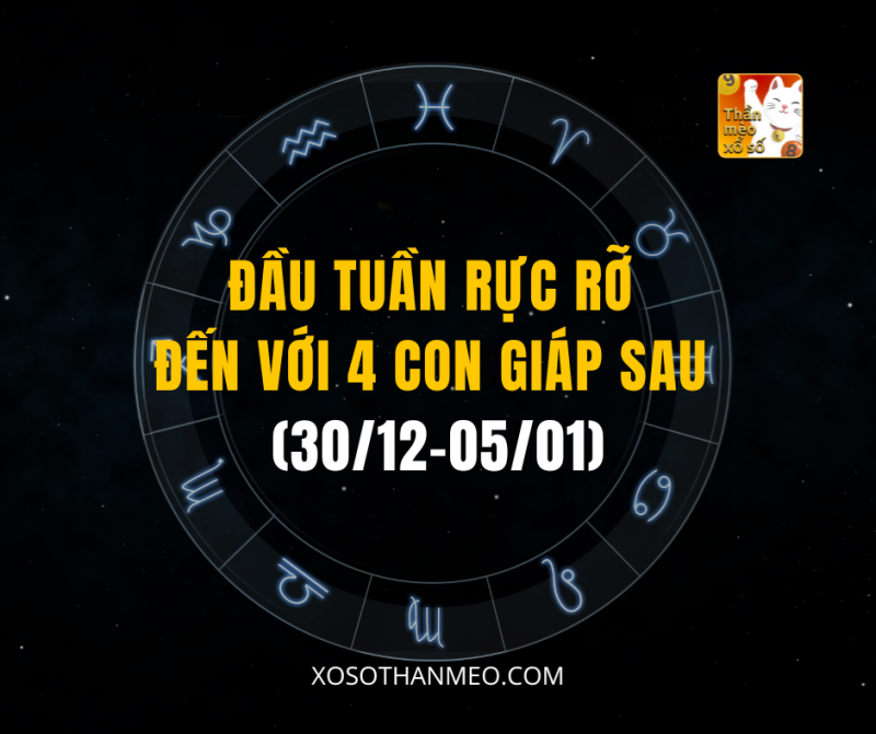 ĐẦU TUẦN RỰC RỠ ĐẾN VỚI 4 CON GIÁP SAU (30/12-05/01)