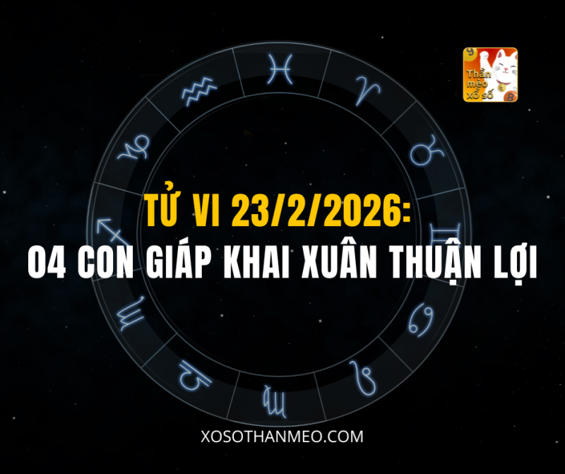TỬ VI 23/2/2026: 4 CON GIÁP KHAI XUÂN THUẬN LỢI