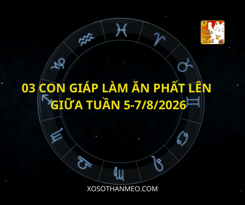 Theo tử vi giữa tuần (5-7/8/2026), đây là thời điểm một số con giáp đón nhận vận may về sự nghiệp và tài lộc. Những cơ hội tưởng chừng đã vụt mất bất ngờ quay trở lại, quý nhân xuất hiện đúng lúc giúp công việc thăng tiến và tài chính khởi sắc.