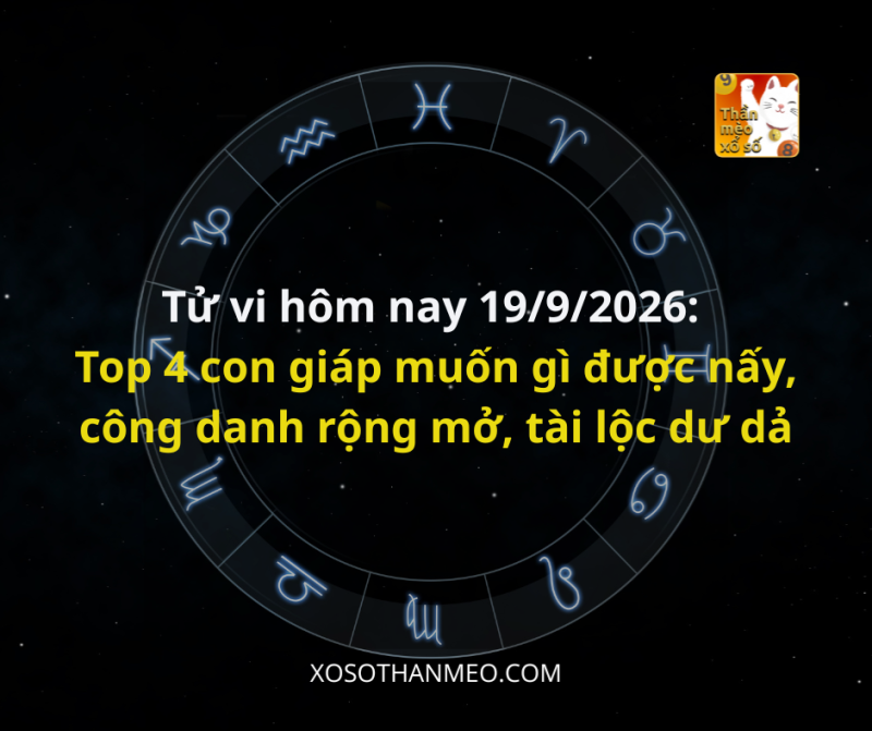 Tử vi hôm nay 19/9/2026: Top 4 con giáp muốn gì được nấy, công danh rộng mở, tài lộc dư dả