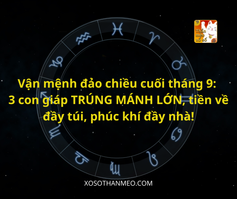 Vận mệnh đảo chiều cuối tháng 9: 3 con giáp TRÚNG MÁNH LỚN, tiền về đầy túi, phúc khí đầy nhà!