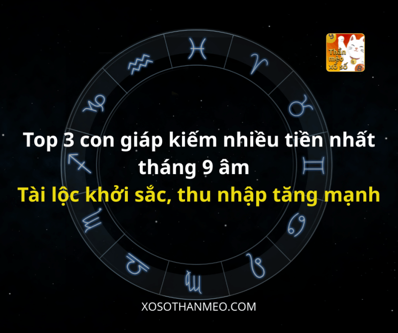 Top 3 con giáp kiếm nhiều tiền nhất tháng 9 âm – Tài lộc khởi sắc, thu nhập tăng mạnh